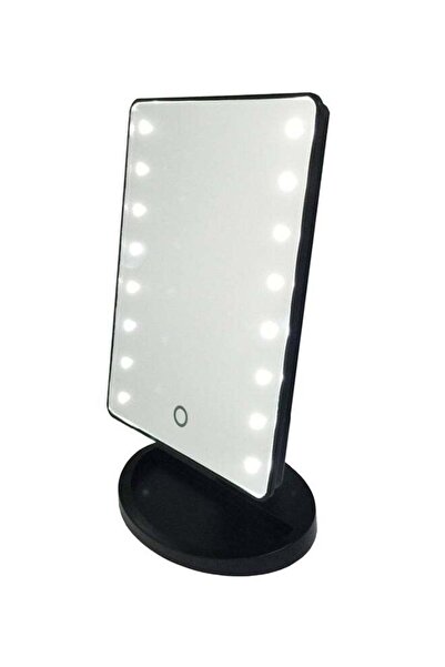 Generic مرآة مكياج محمولة بإضاءة LED باللون الأسود