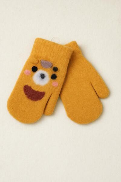 skycott قفازات من القطيفة الناعمة للأطفال الأولاد بتصميم دمية دب