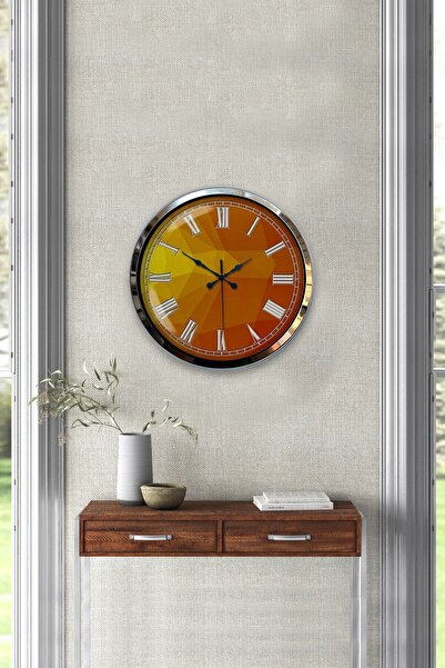 Kasva Concept ساعة حائط من الرخام المعدني الكروم مقاس 40 سم