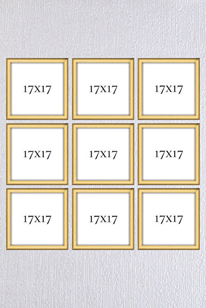 Araste Çerçeve & Dekorasyon Dokuzlu 17x17 Çerçeve ( Postersiz )-Kare Çerçeve-...