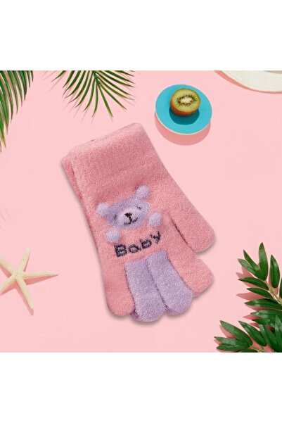 skycott قفازات محبوكة من الجاكار للأطفال البنات، قفازات دافئة بخمسة أصابع، مط...