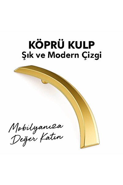 İMT AKSESUAR KÖPRÜ KULP 96 MM (ALTIN) MUTFAK MOBİLYA YATAK ODASU GENÇ ve ÇOCU...