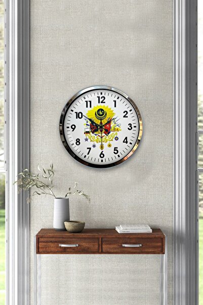 Kasva Concept هدية ساعة حائط بعجلة معدنية من الكروم مقاس 40 سم