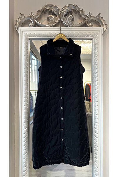 Invee Snap Closure Silk Leather Vest - Black