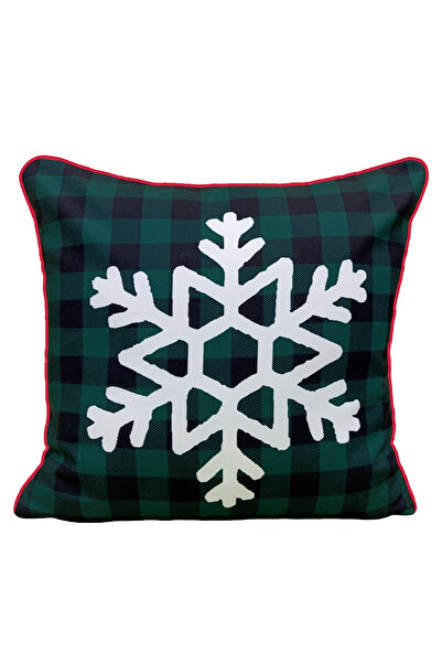 Alacastore Husă de pernă de Anul Nou, carouri verde, alb, roșu, cu dungi, dec...