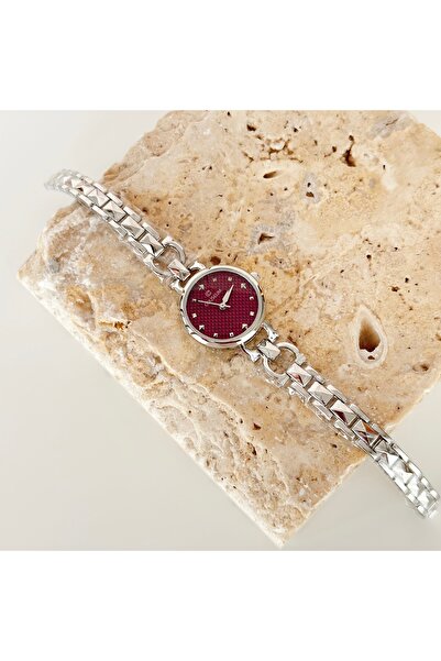 Vesce Atelier Soilleir Silver Watch Burgundy