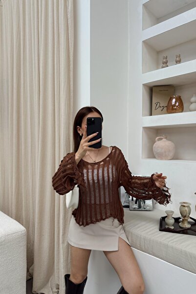 mylove Mercerized Tulle Knitwear Brown