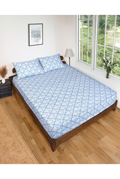 Gön Ev Tekstili Patterned Elastic Sheet Set 100 × 200 cm + 1 Piece 50 × 70 cm...
