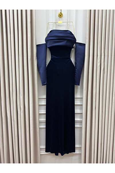Heidi blue velvet dress
