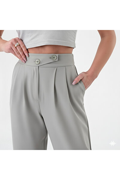 Hazel Woman gray korean model Palazzo Pants