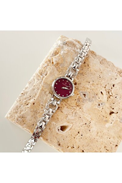 Vesce Atelier Soilleir Silver Watch Burgundy