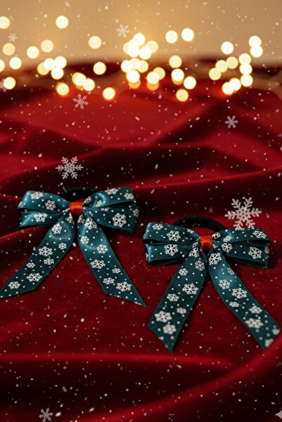 Jaida Moda Women's Snowflake Figured Elastic Bow Model Set of 2 – New Year's Brooch