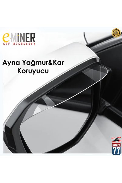 EMİNER 2 Adet Şeffaf Oto Araç Dış Yan Ayna Yağmur Koruyucu Rüzgarlık