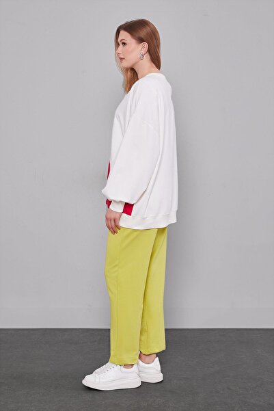 Levidor Pistachio Green Shoulder Detail Sweatshirt