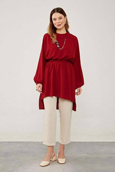 Levidor Бордова туніка з поясом та самозбіркою