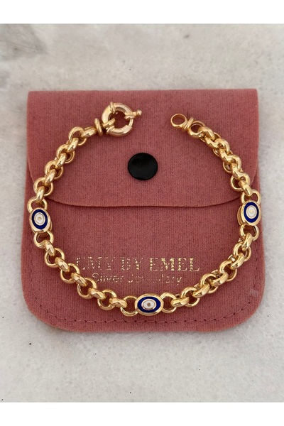 emy by emel luxury silver jewelry Altın Kaplama Mineli Nazar Boncuklu Doc Zin...