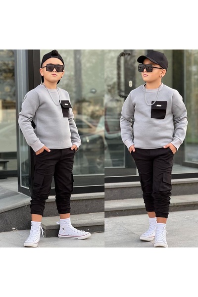 tunay moda 100% Cotton Gabardine Top and Bottom Set