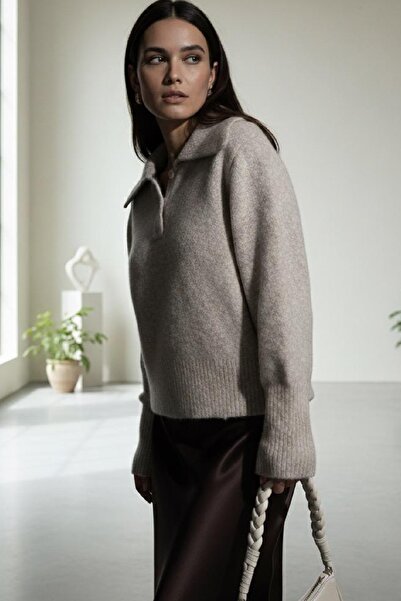 Cockatoo 4503 Wool Blend Soft Textured Polo Neck Sweater