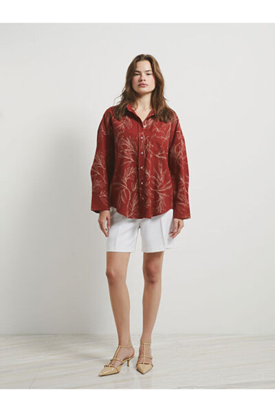 LC Waikiki Desenli Poplin Kadın Gömlek