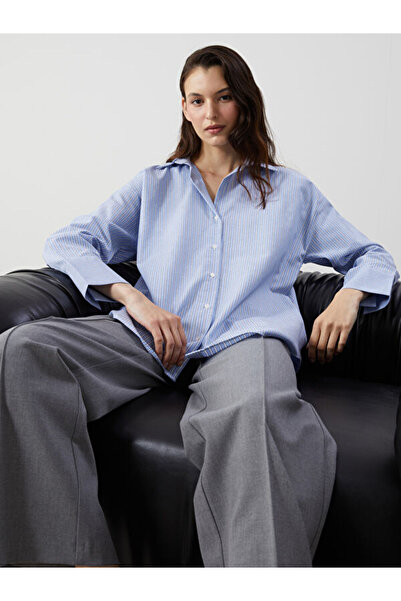 LC Waikiki Cămașă oversize cu dungi pentru femei