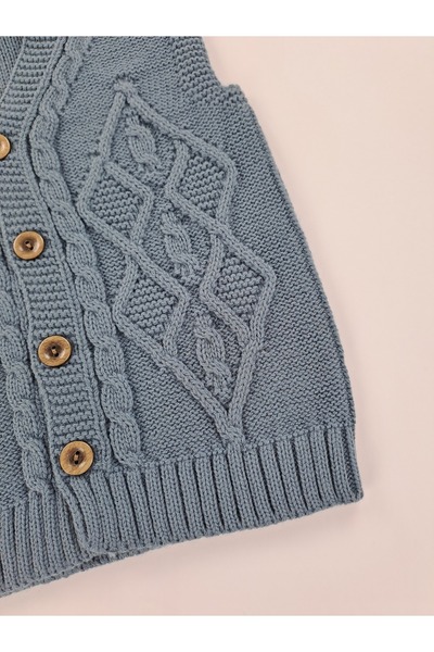 Butik Tricotaj tricotat pentru băieți Vestă Cardigan Detaliu cu nasturi Calitate premium