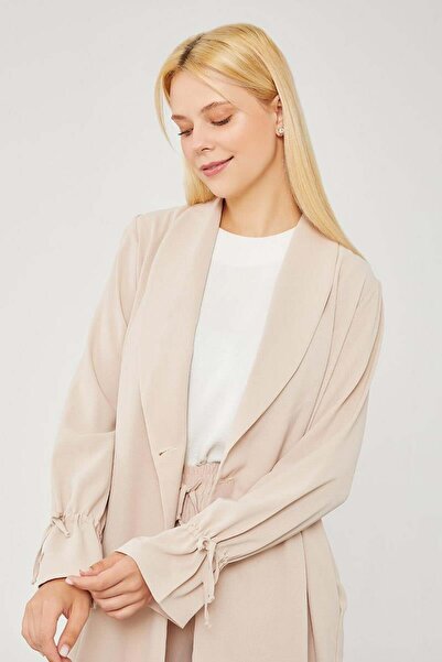 Levidor Μπεζ Σετ με λεπτομέρεια με σούρες Παντελόνια