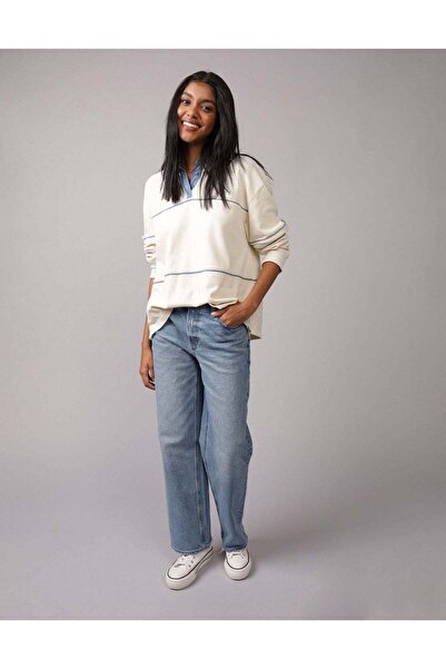 AMERICAN EAGLE AE Long-Sleeve Oversized Polo Shirt