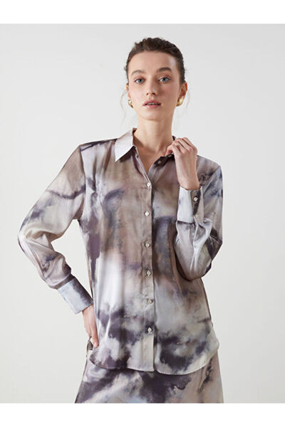 LC Waikiki Batik Patterned Satin Women's Shirt