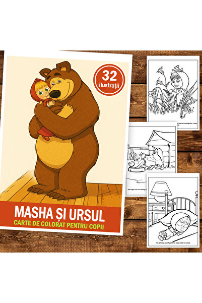 Legendary Gifts Coloring book, 32 illustrations Masha and the Bear, 68 pages