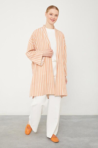 Levidor Patterned Mustard Striped Kimono Set