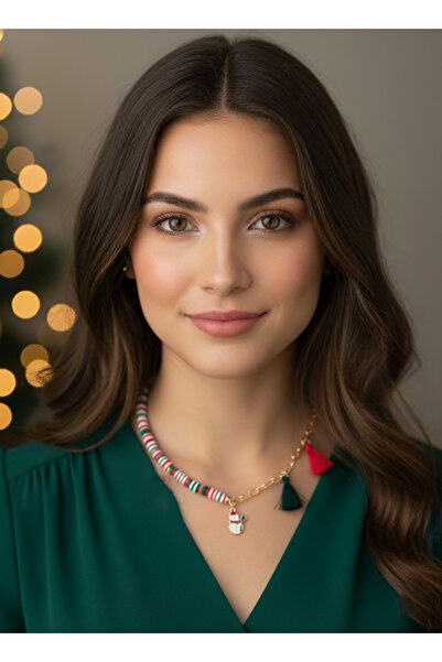 Gistoria Yılbaşı Püskül detaylı Fimo ve Zincir Kolye