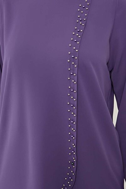 Levidor Μωβ Σετ Σιφόν Δύο Τεμάχια - Κεντημένο με Πέρλες