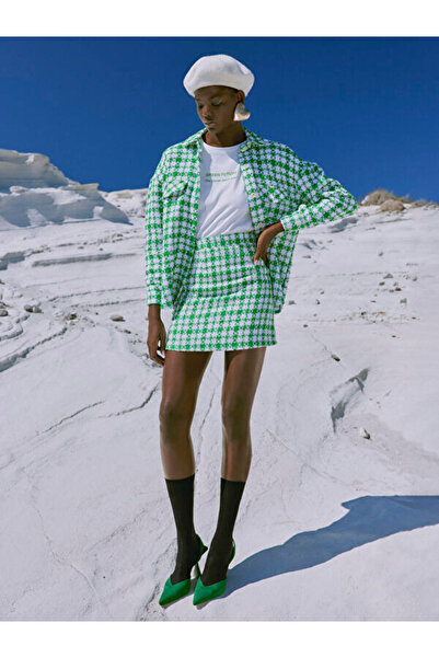 LC Waikiki Дамска риза от туид с дълги ръкави и копчета отпред