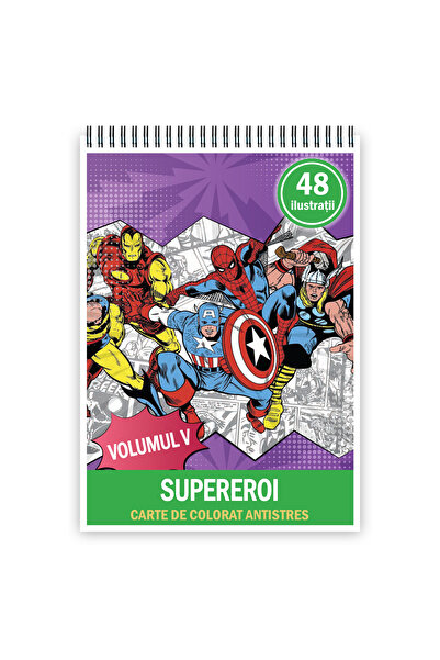 Legendary Gifts Carte de colorat, 48 de ilustratii Supereroi - Volumul V, 102 pagini, A5