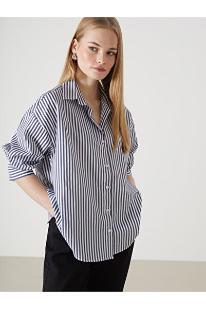 LC Waikiki Striped Oversize Women's Shirt