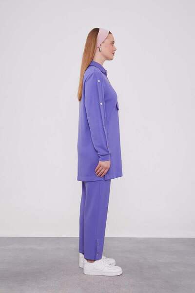 Levidor Αθλητικό Σετ Δύο Τεμάχια με Γιακά Μωβ