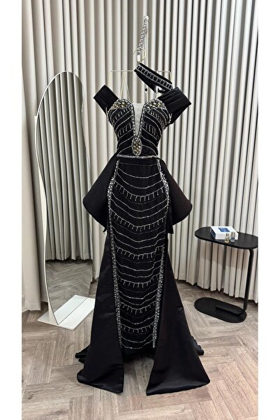 Heidi fully embroidered black dress