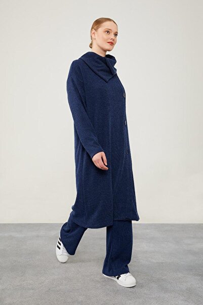 Levidor Indigo Tunic and Trousers Set - Button Detailed