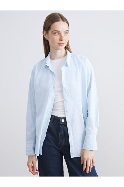 LC Waikiki Cămașă oversize cu dungi pentru femei