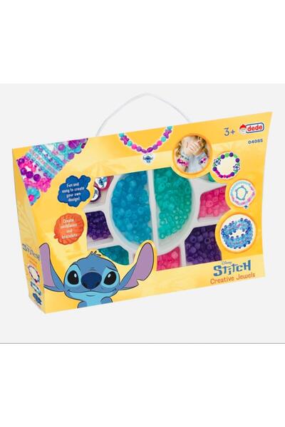 DEDE Disney Stitch Takı Tasarım Seti - Boncuklu Kolye ve Bileklik Yapma Seti (3 Yaş ve Üzeri)