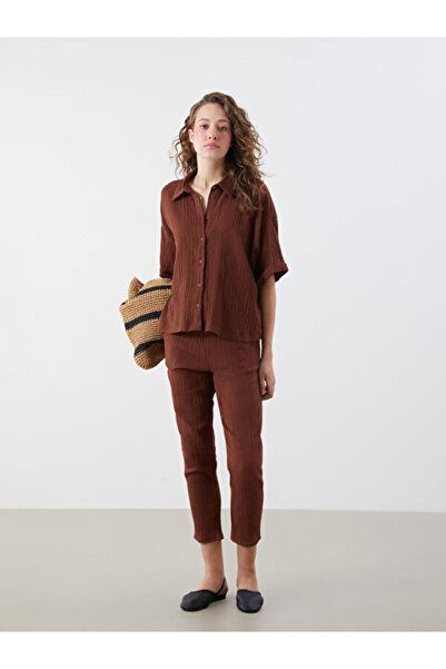 LC Waikiki Γυναικείο πουκάμισο Oversize με υφή