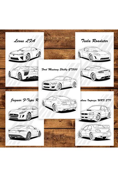 Legendary Gifts Anti-stress coloring book, 50 illustrations Sports Cars - Volume X, 106 pages