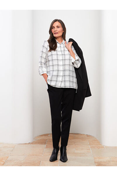 LC Waikiki Plaid Long Sleeve Viscose Women's Shirt