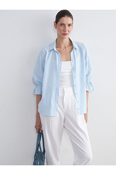LC Waikiki Regular Fit Fırfırlı Kadın Gömlek