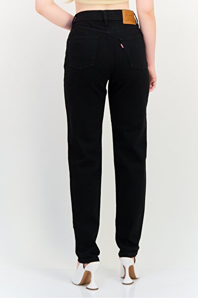 Levi's Women Boyfriend Fit Solid Stretchable Jeans, Black