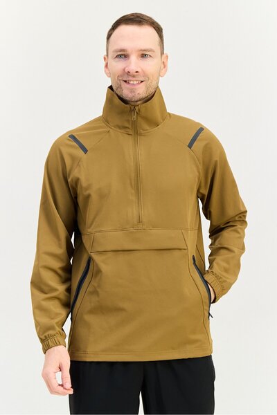 Under Armour Men Loose Fit Long Sleeve Half Zip Outdoor Sweatshirt, Brown