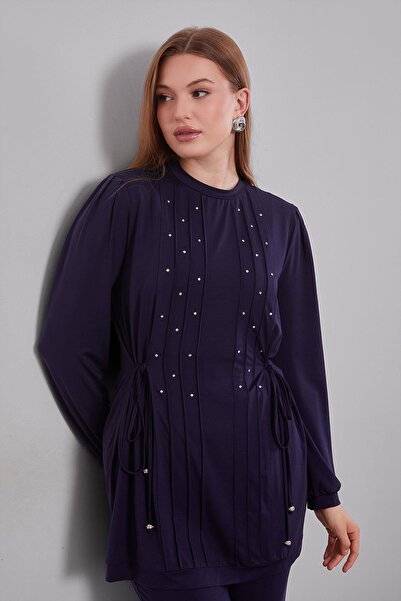 Levidor Navy blue sports set with side tie-up straps