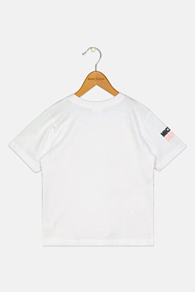 Disney Mickey And Friends x Kids Boy Crew Neck Embroidered T-Shirt, White