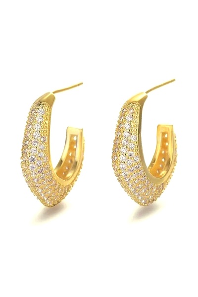 reyselstyle Zircon Stone Gold Earring