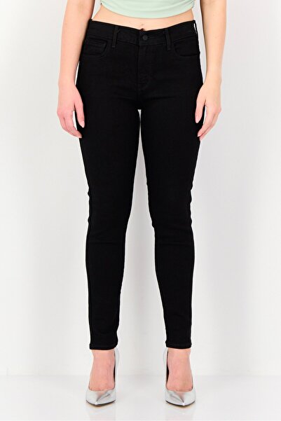 Levi's بنطلون جينز نسائي ضيق قابل للتمدد، أسود